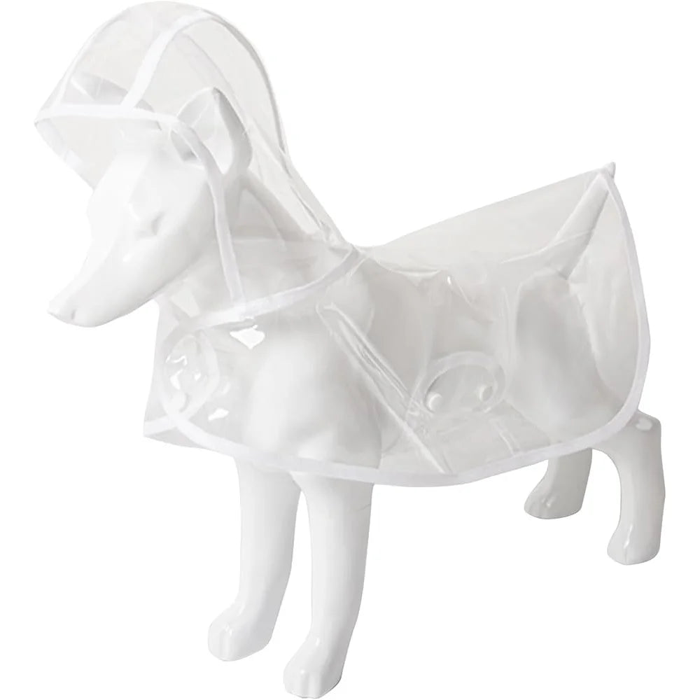 Transparent Waterproof Dog Rain Jacket with Harness Hole
