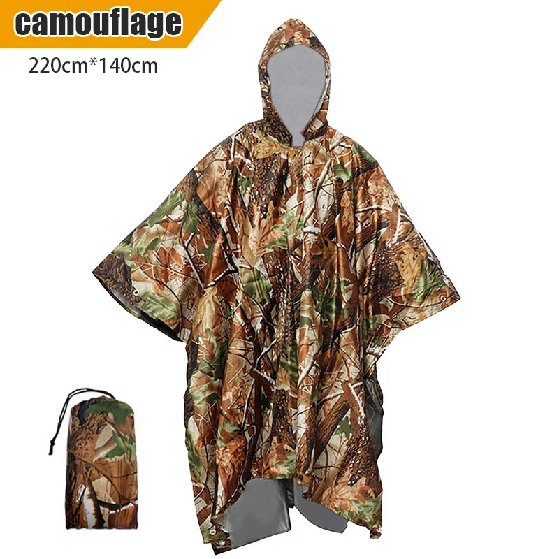 3 in 1 Multifunctional Waterproof Rain Poncho - Tent, Mat, or Raincoat