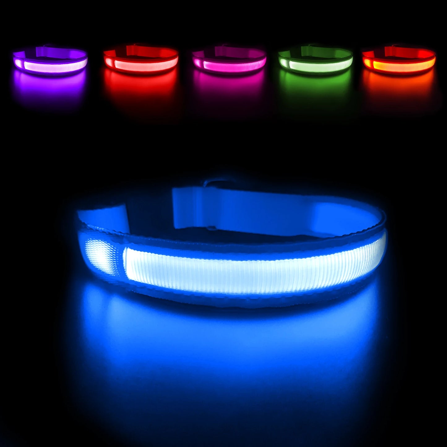 LED Glow Dog Collar Waterproof Light Up Safety Collar