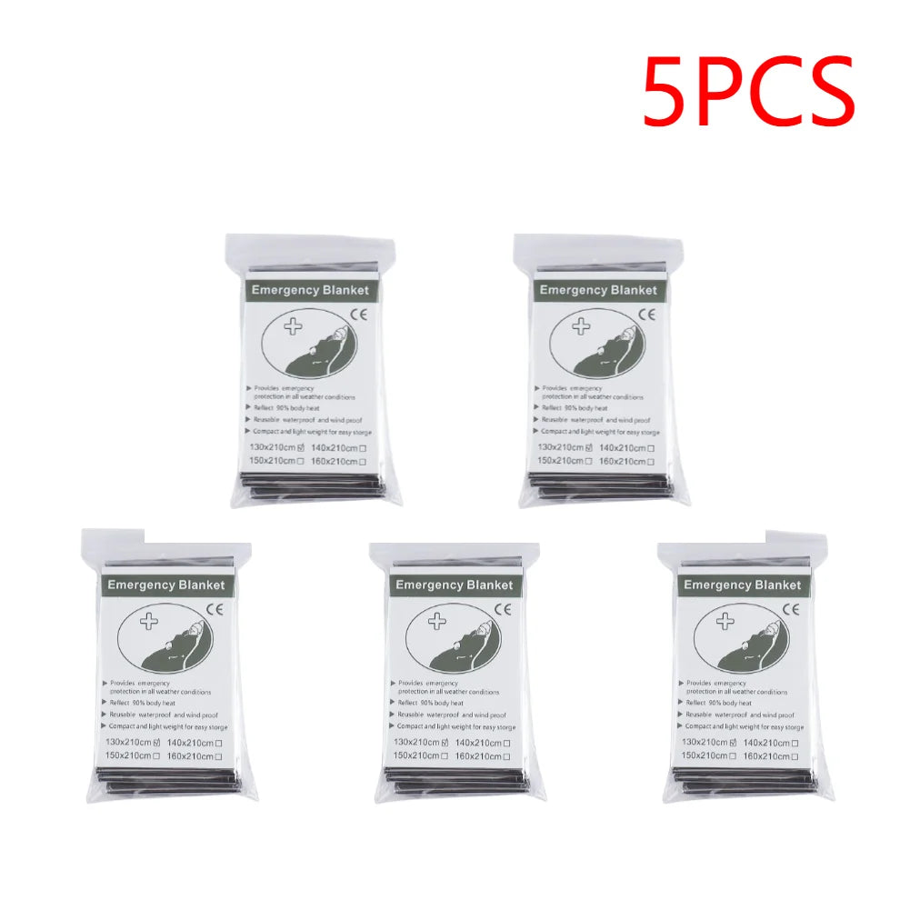 1-30 PCS Emergency Thermal Rescue Blanket Survival Foil Kit