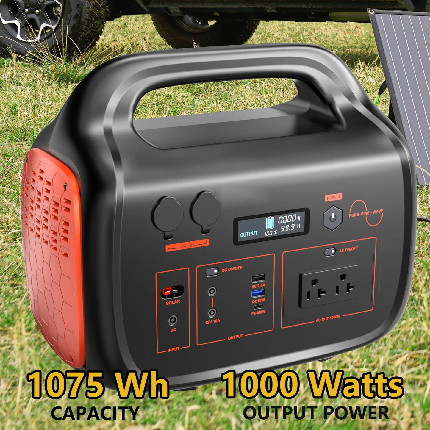 1000W Portable Power Station with 1075Wh Battery