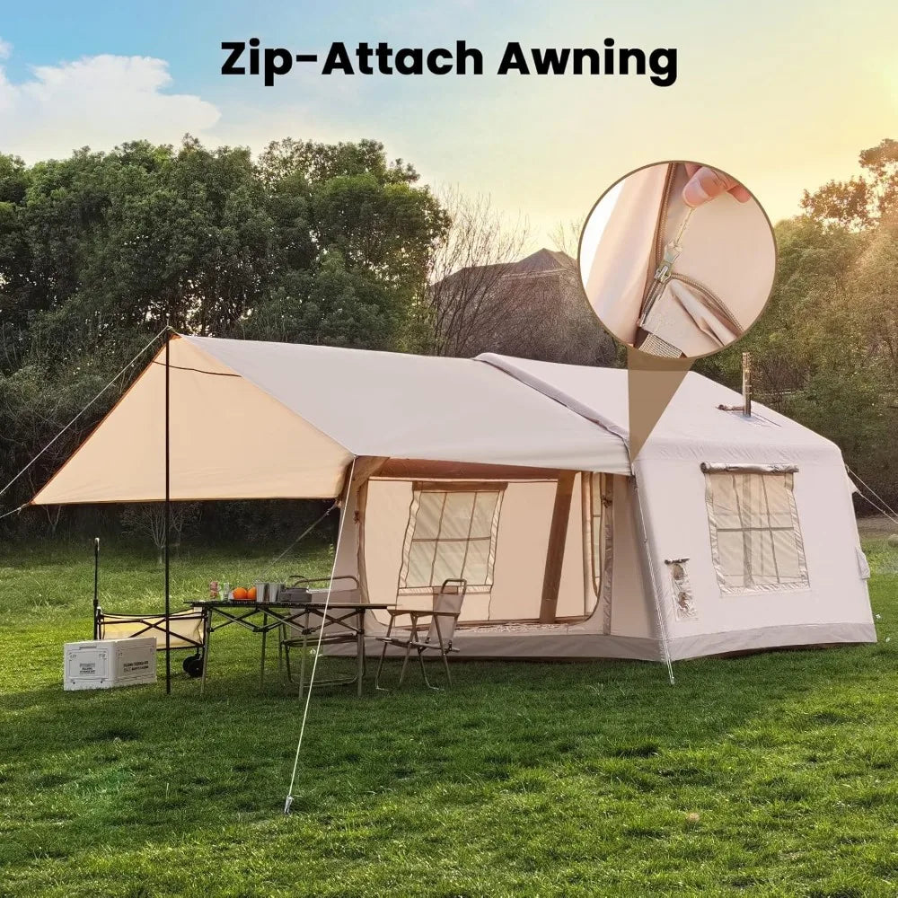 Inflatable Camping Tent with Stove Jack and Hand Pump