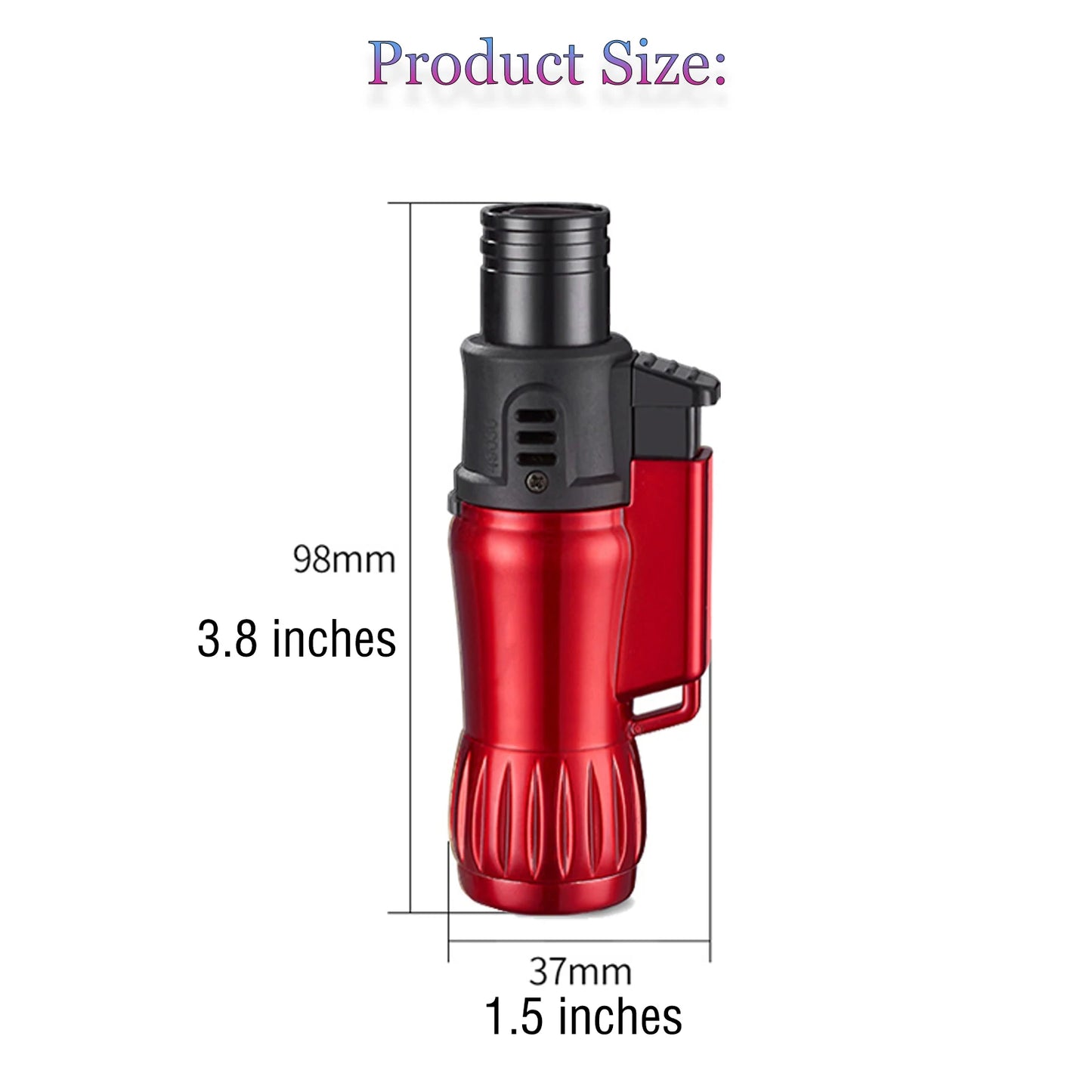 2-Piece Triple Jet Flame Torch Lighter Set Windproof Refillable