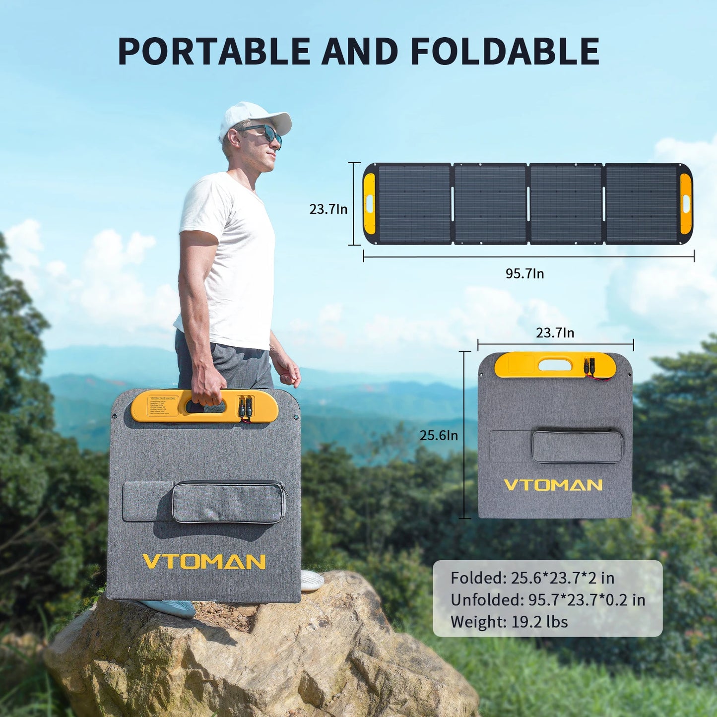 VTOMAN VS220 Rigid Foldable Solar Panel 220W Travel Kit