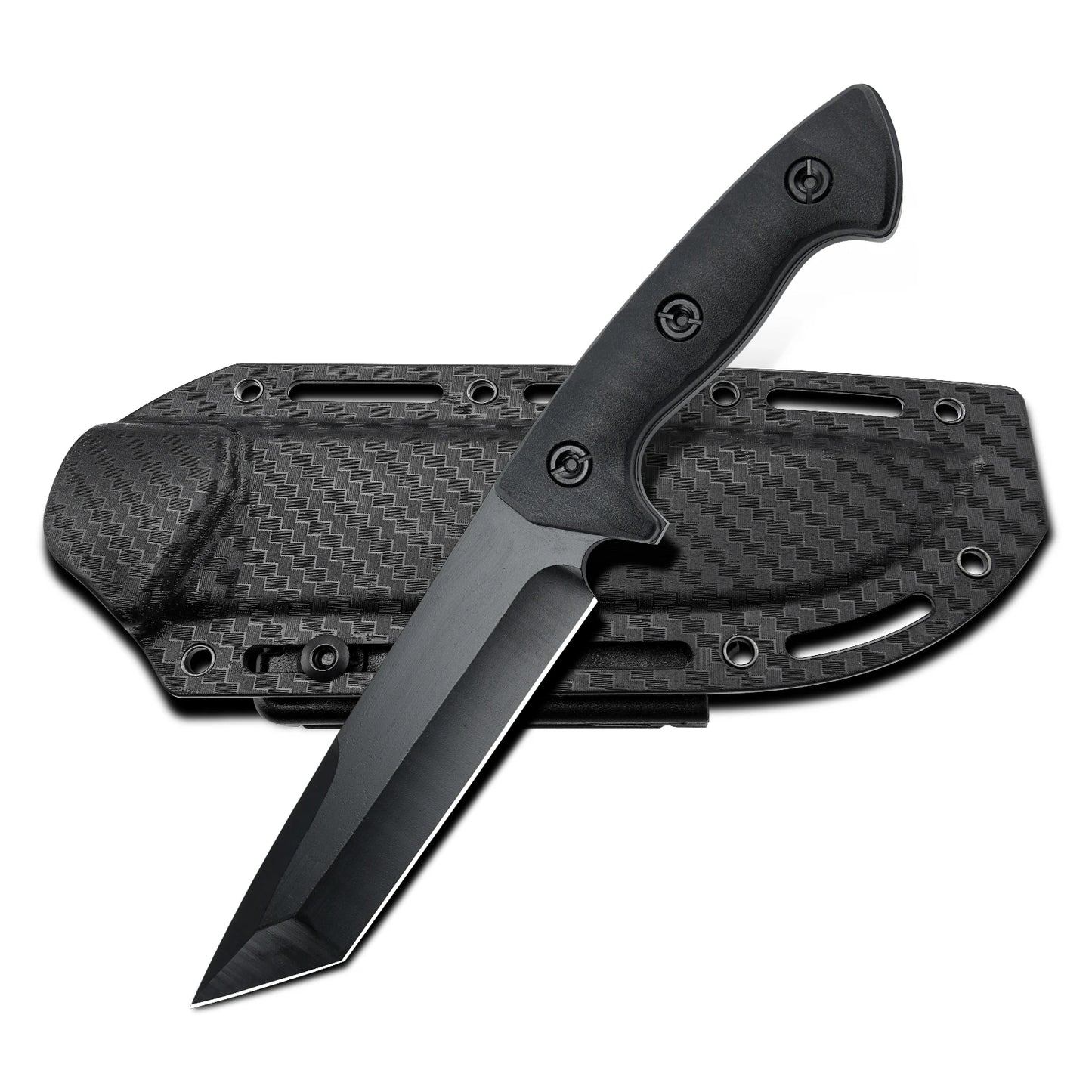 Military Survival Knife with Non-Slip Handle and Sheath