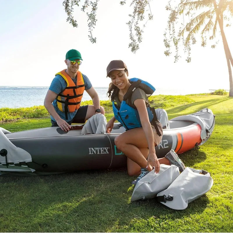 2 Person Inflatable Kayak Set with Oars and Pump