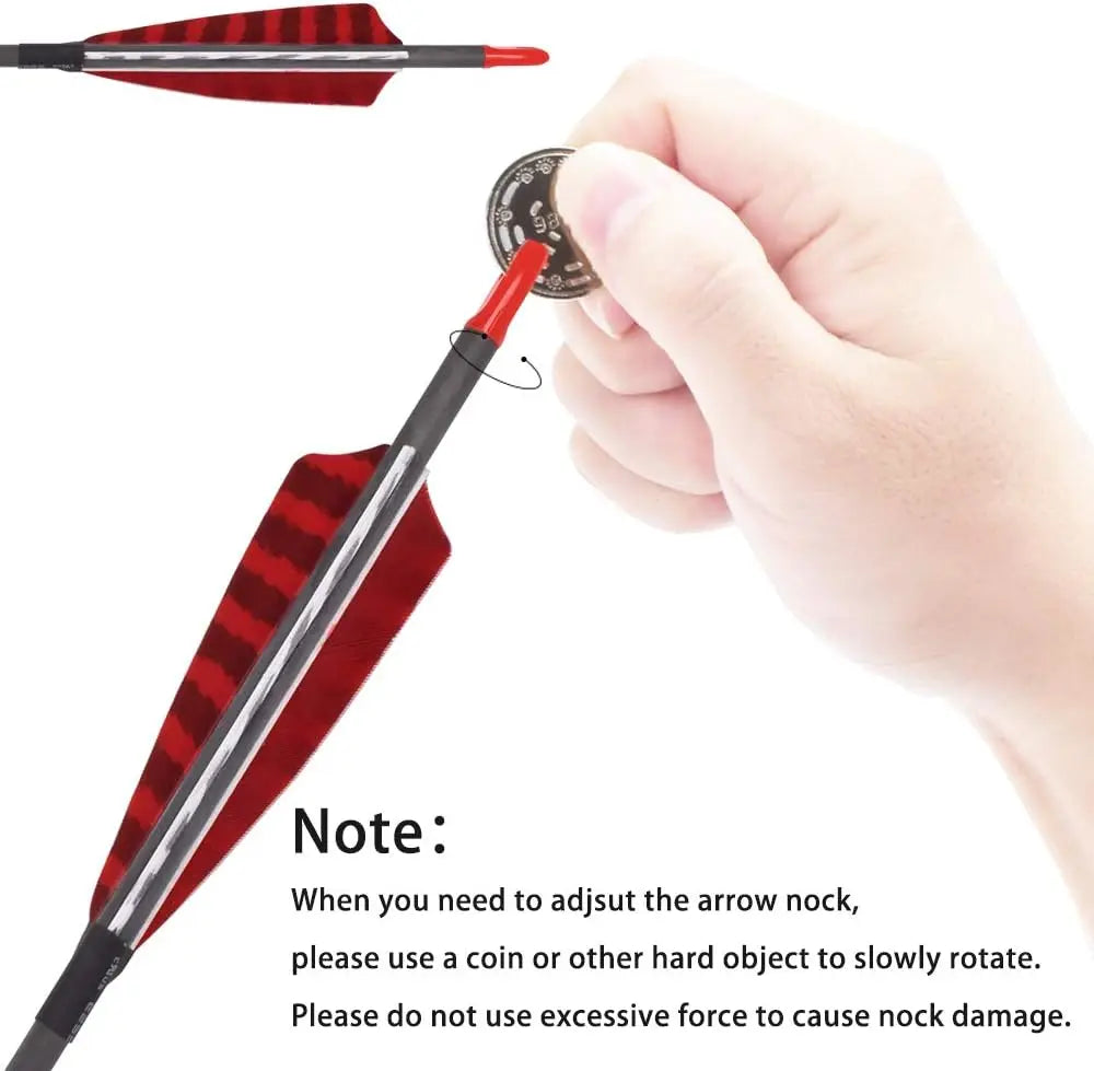30 Inch Pure Carbon Arrows with Turkey Feathers and 100 Grain Tips Pack of 6 or 12