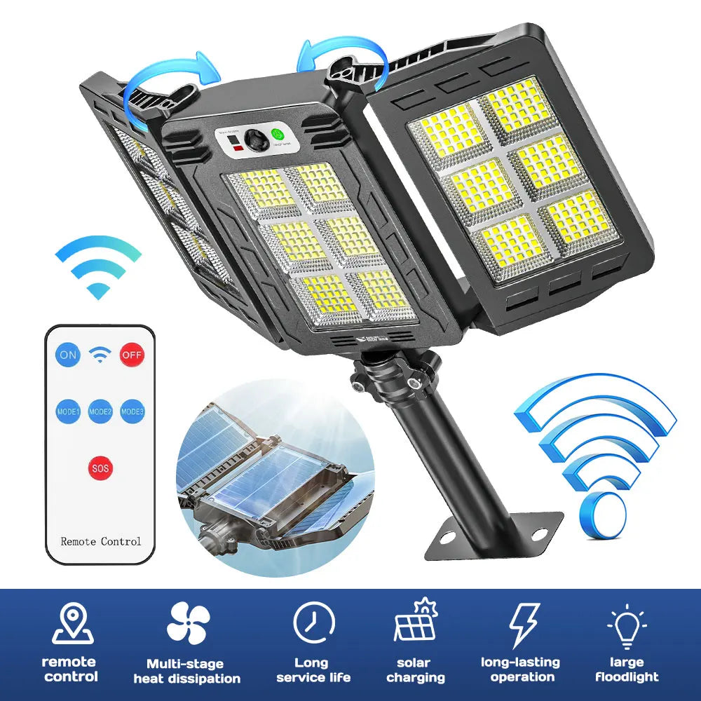 LED Solar Sensor Street Light Waterproof with 3 Modes for Outdoor Camping