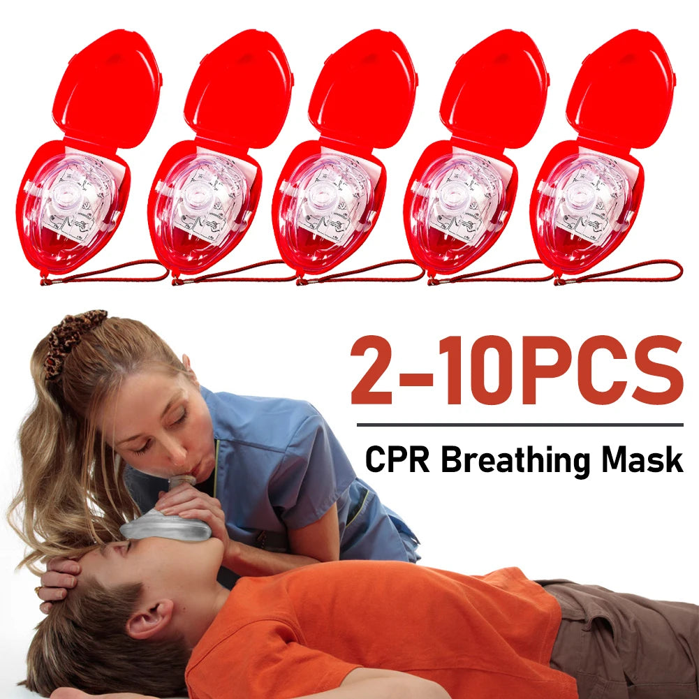 2-10 pcs CPR Breathing Masks with One Way Valve