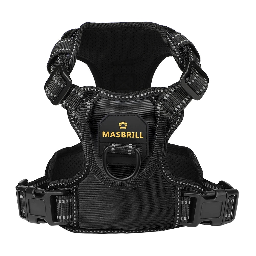 Reflective No Pull Dog Harness with Leash Hooks and Handle
