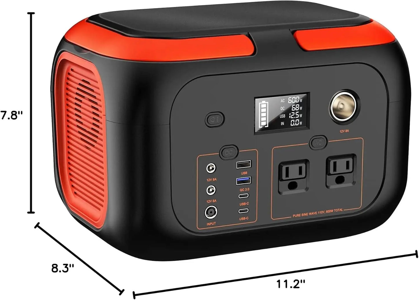 Portable Power Station 600W 300W 200W Solar Generator with 110V AC Outlets for Camping