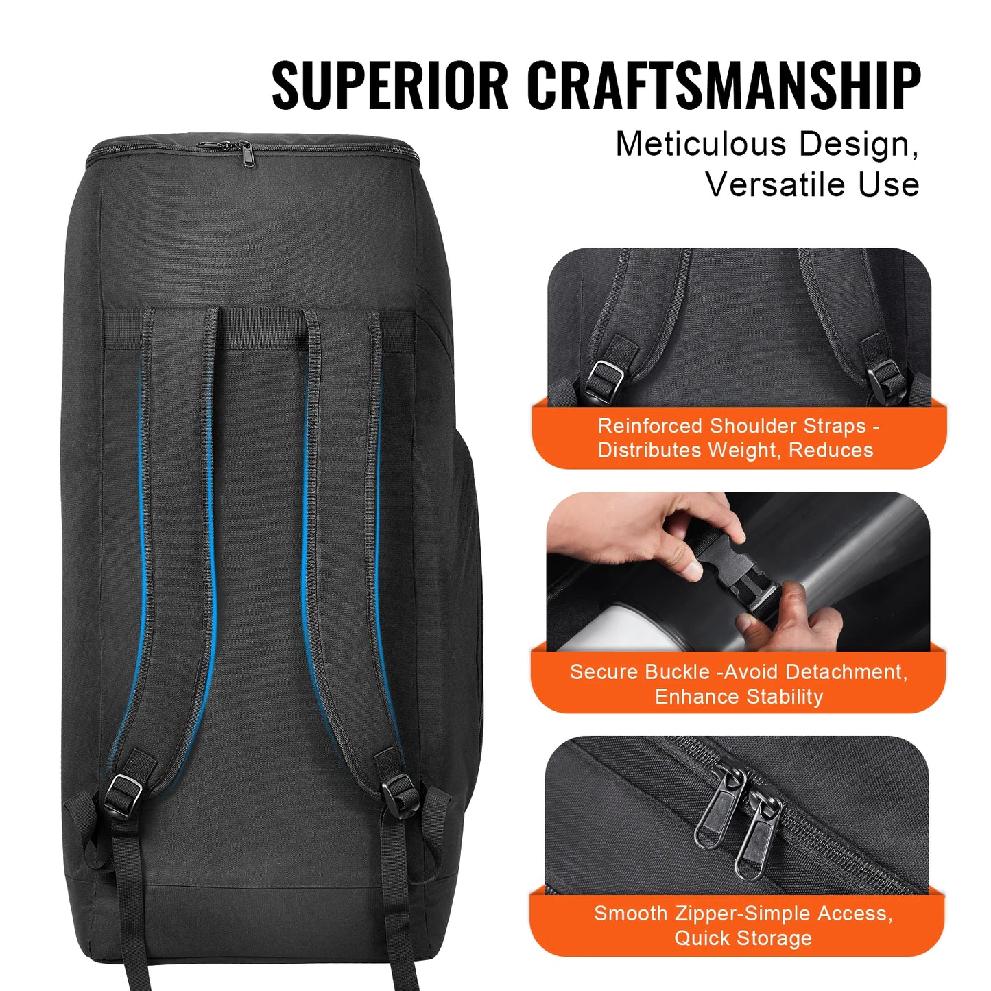 SucceBuy Telescope Backpack Case with Secure Straps and Padded Shoulder Straps