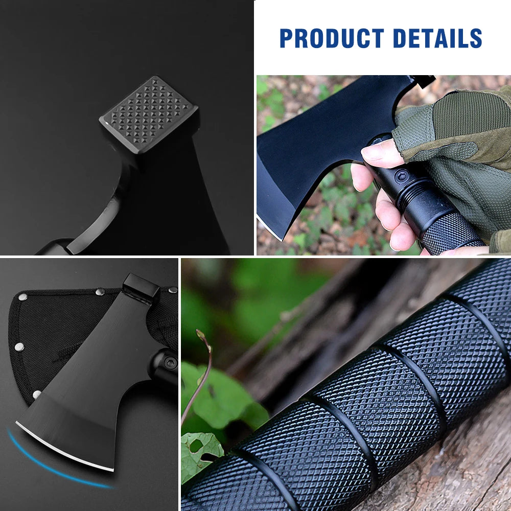 Multi-Function Survival Axe – Portable Foldable Tomahawk Multi-Tool Kit for Outdoor Camping, Touring, and Firewood Chopping