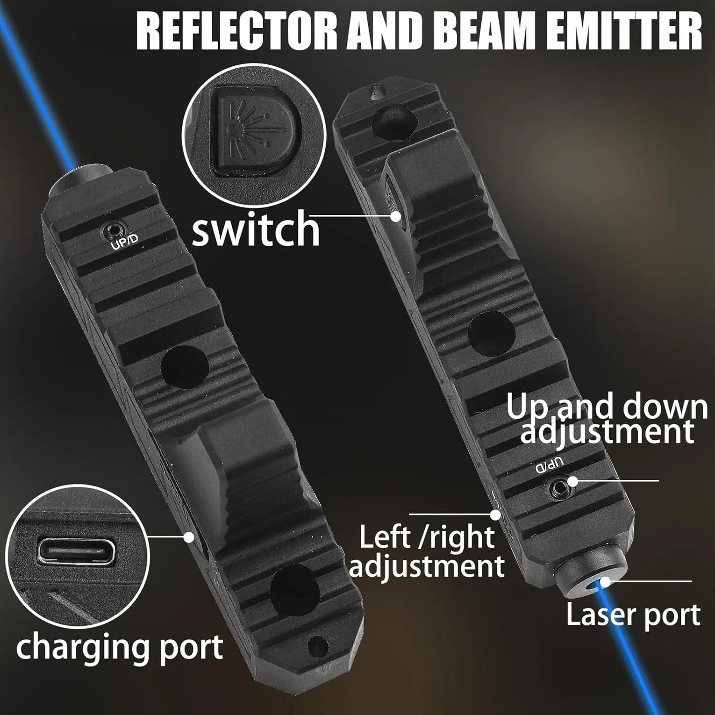 Blue Laser with Strobe and Type C Rechargeable Mount