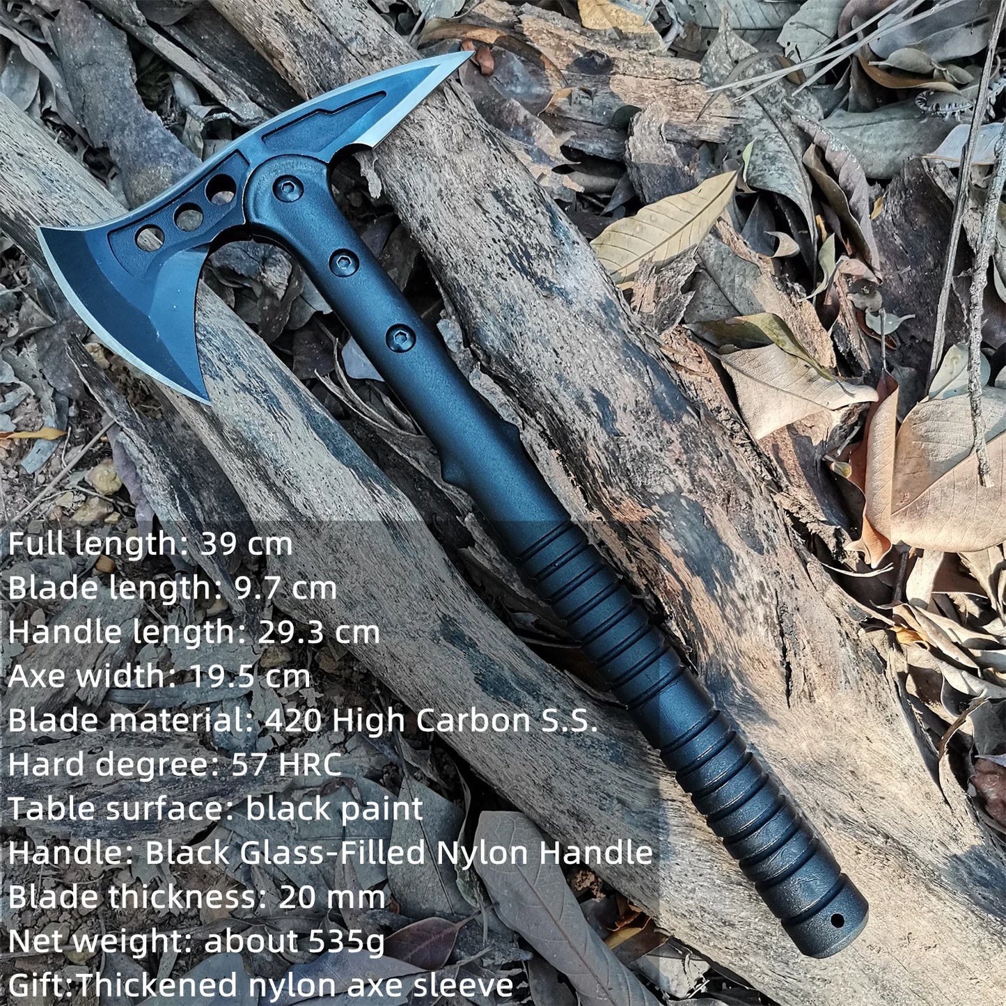 Survival Hatchet with Sheath and Shock Grip (5 Styles)