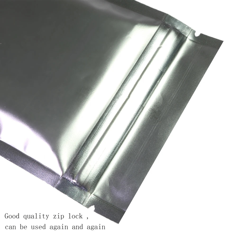 Resealable Flat Bottom Mylar Storage Bags 100 Pieces