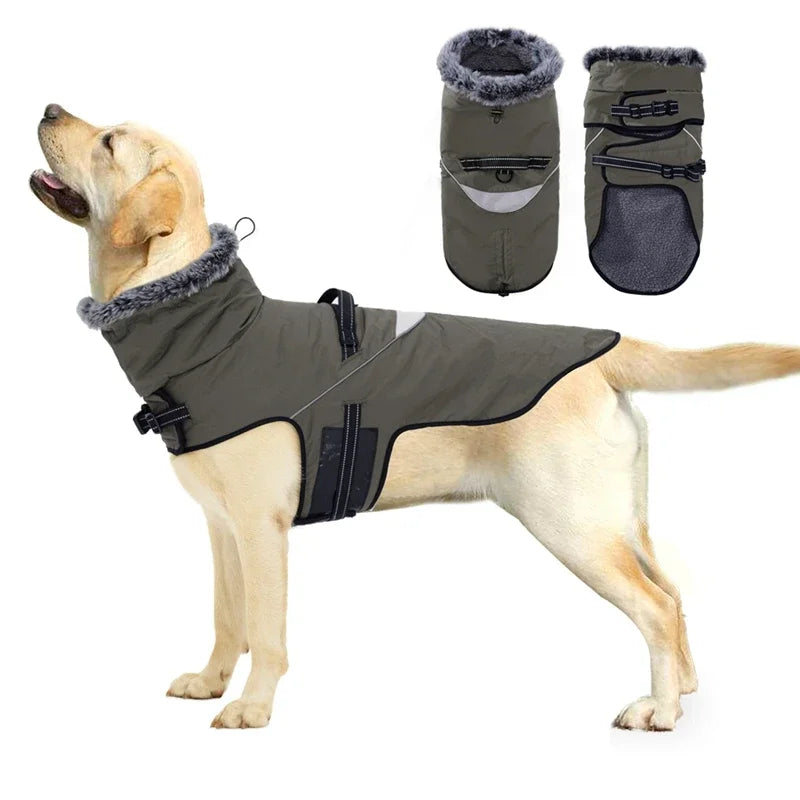 Winter Dog Jacket with Harness Waterproof Warm Coat for Small & Large Dogs