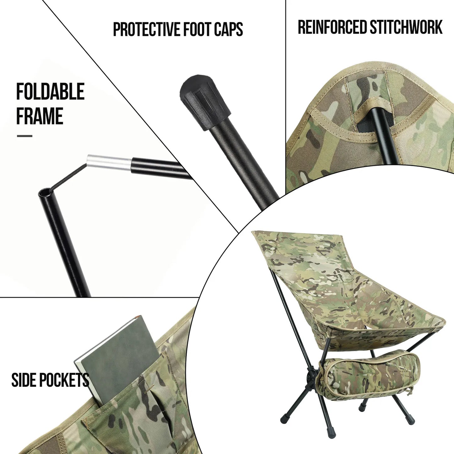 Portable High Back Camping Chair in Camo