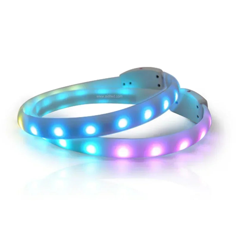 USB Rechargeable LED Dog Collar with Flashing Safety Lights