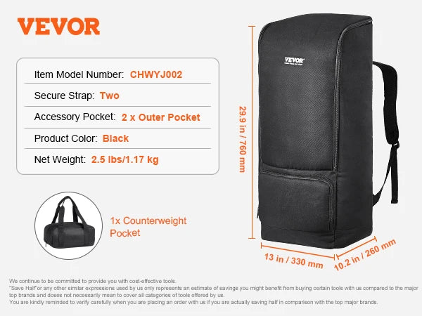 SucceBuy Telescope Backpack Case with Secure Straps and Padded Shoulder Straps