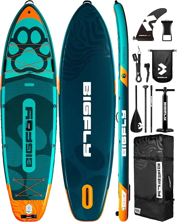 11ft Super Wide Inflatable Stand Up Paddle Board for Family with 100L Backpack
