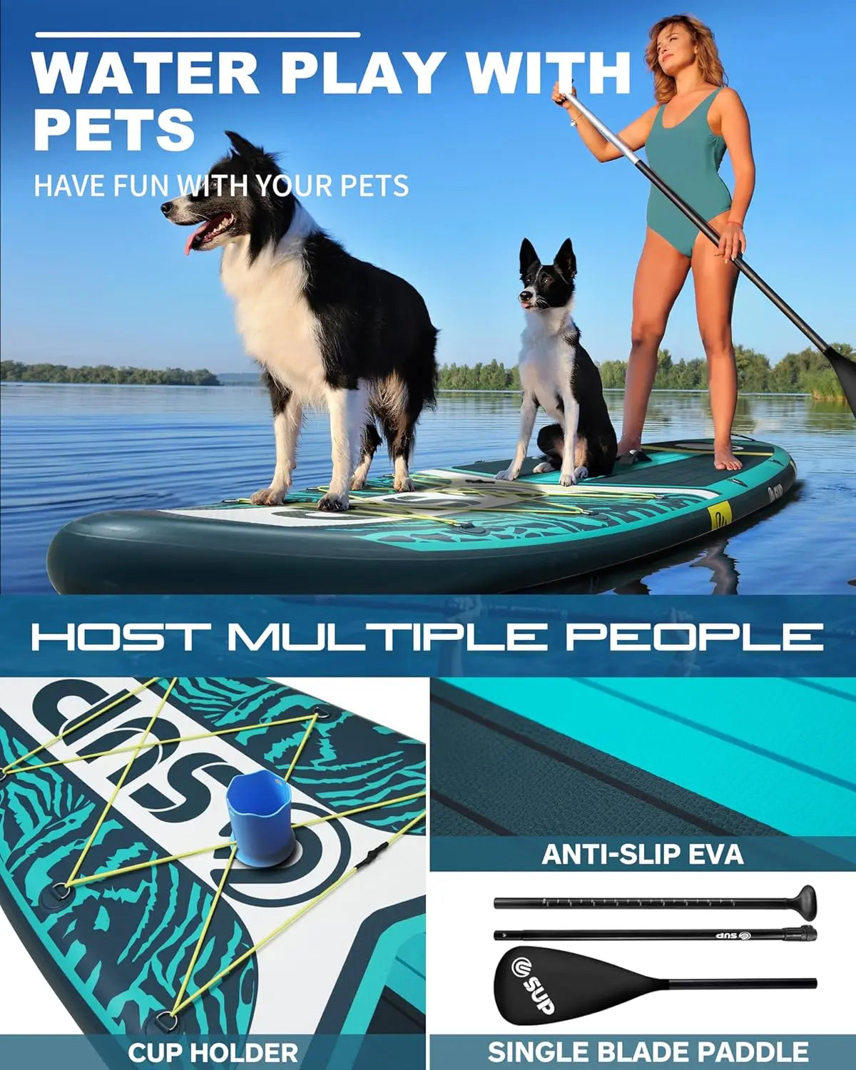 Stable Inflatable Stand Up Paddle Board with Seat for Adults