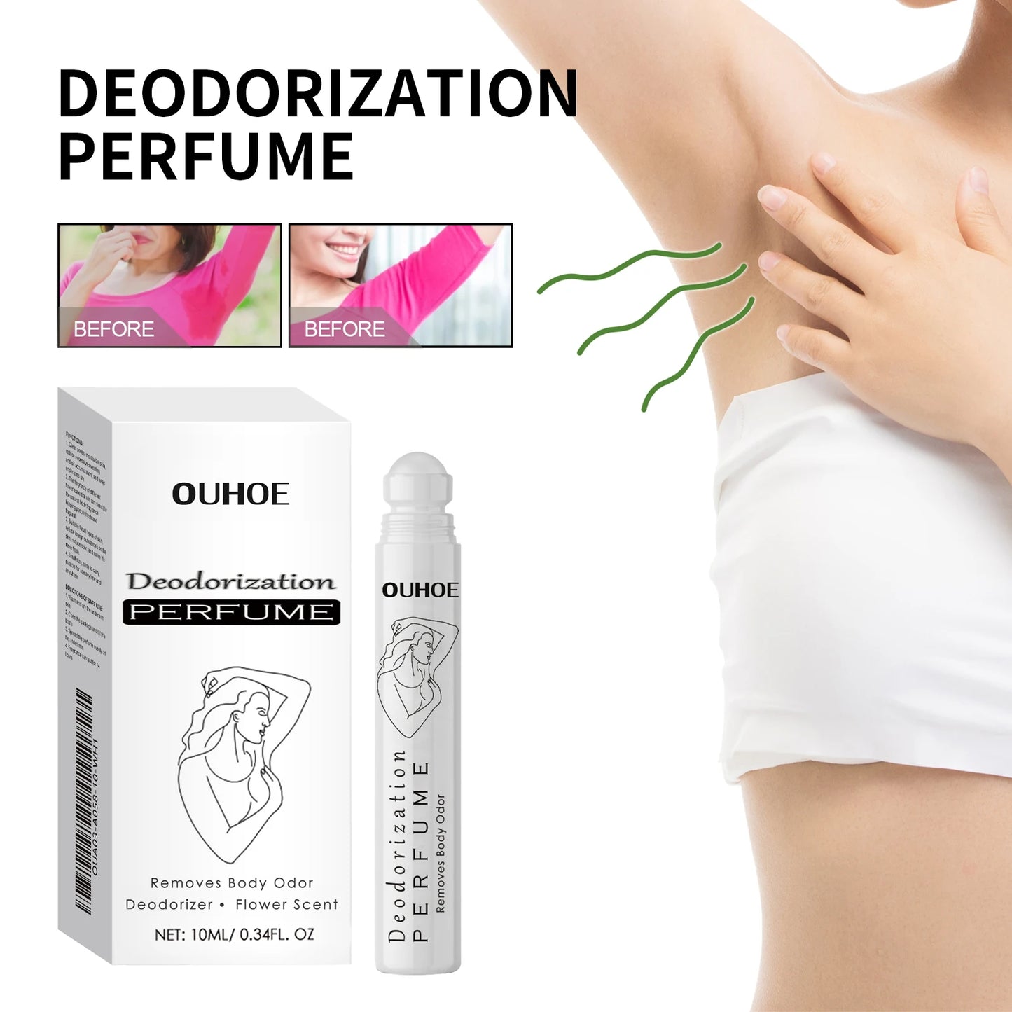 10ml Antiperspirant Roller Perfume for Underarm Freshness while Camping & Hiking