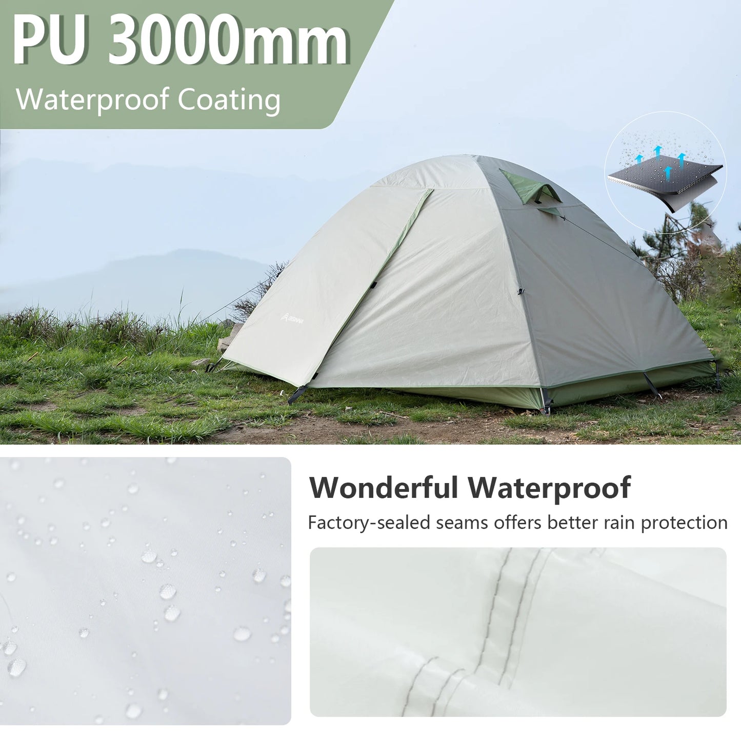 Ultralight 2 Person Camping Tent Double Layer Waterproof & Portable