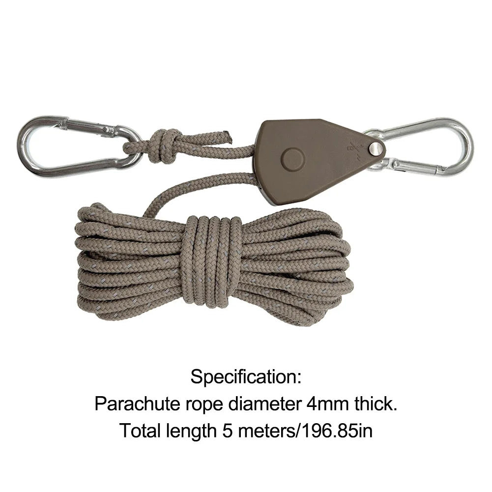 Reflective Parachute Cord 5M Tent Rope with Buckle