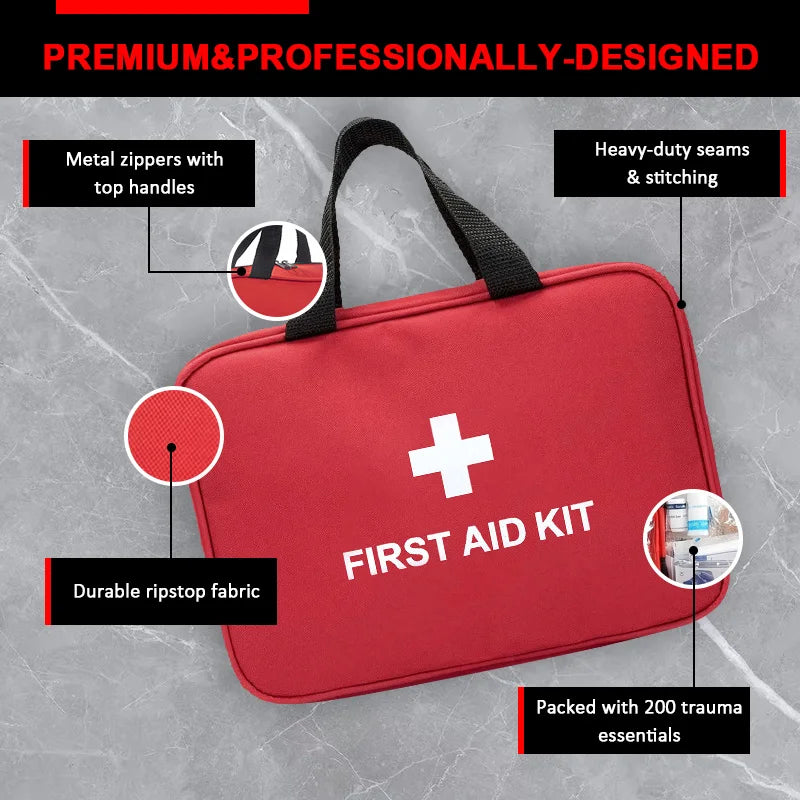 260 Piece First Aid Kit for Home Car Travel and Camping