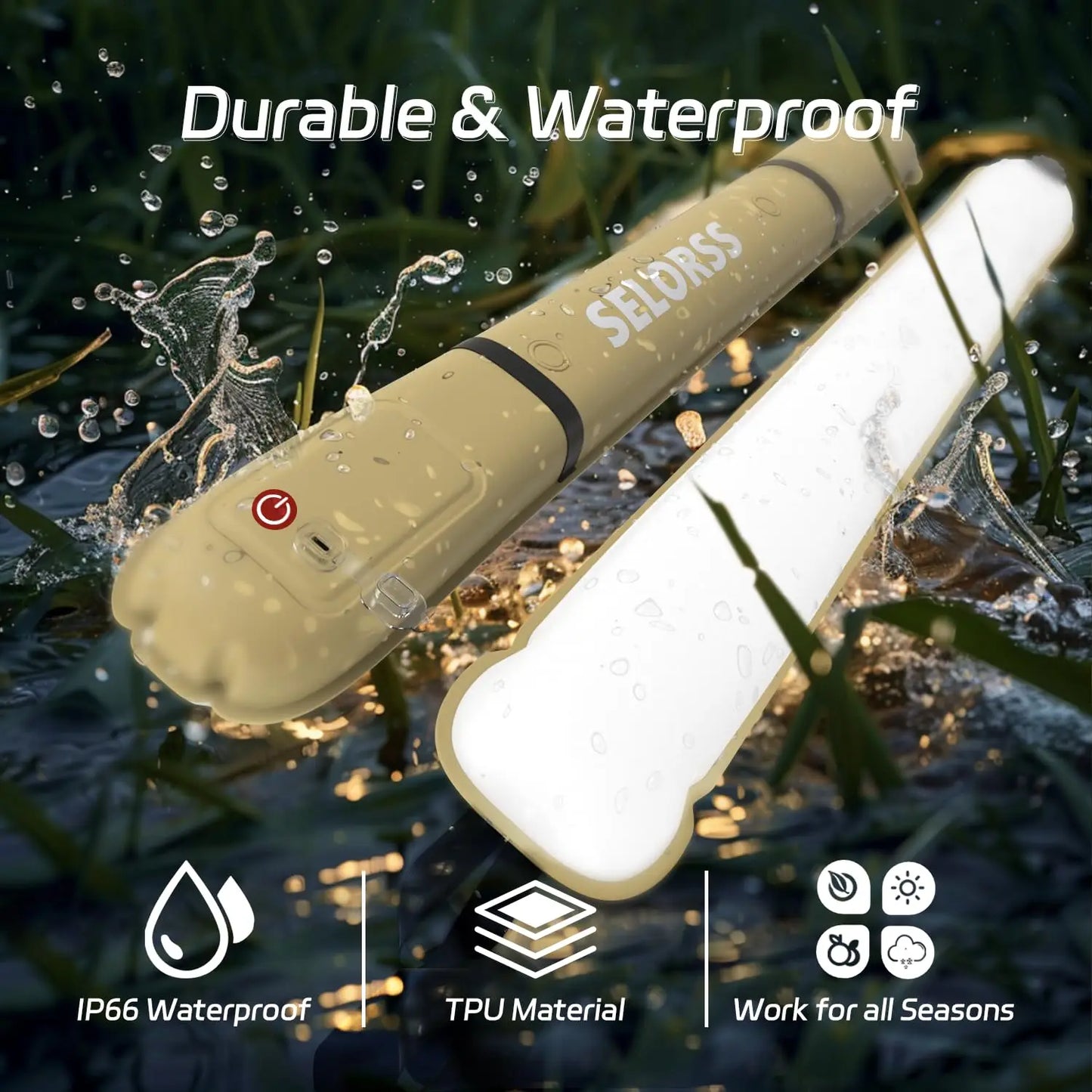 Rechargeable Waterproof Camping Light 2000mAh LED Spotlight