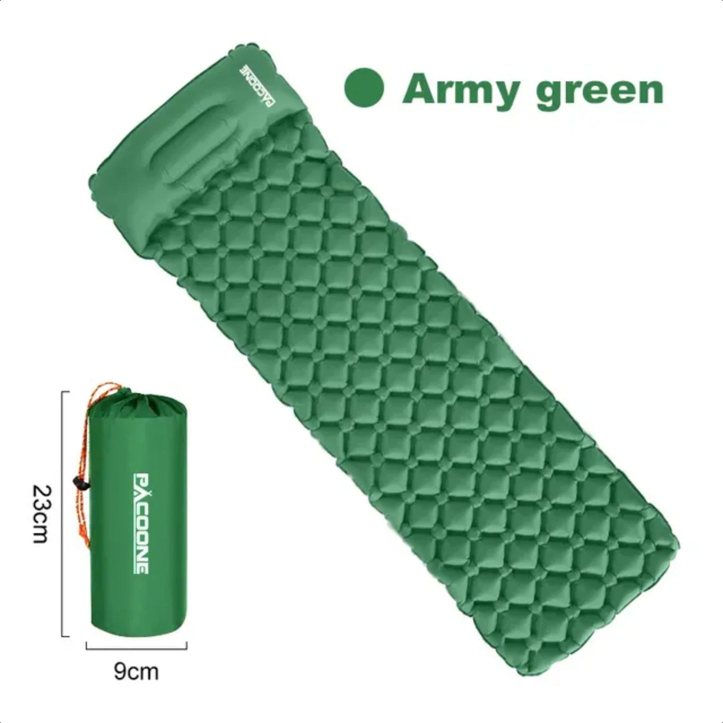 Ultralight Folding Inflatable Sleeping Pad with Pillows for Camping and Travel