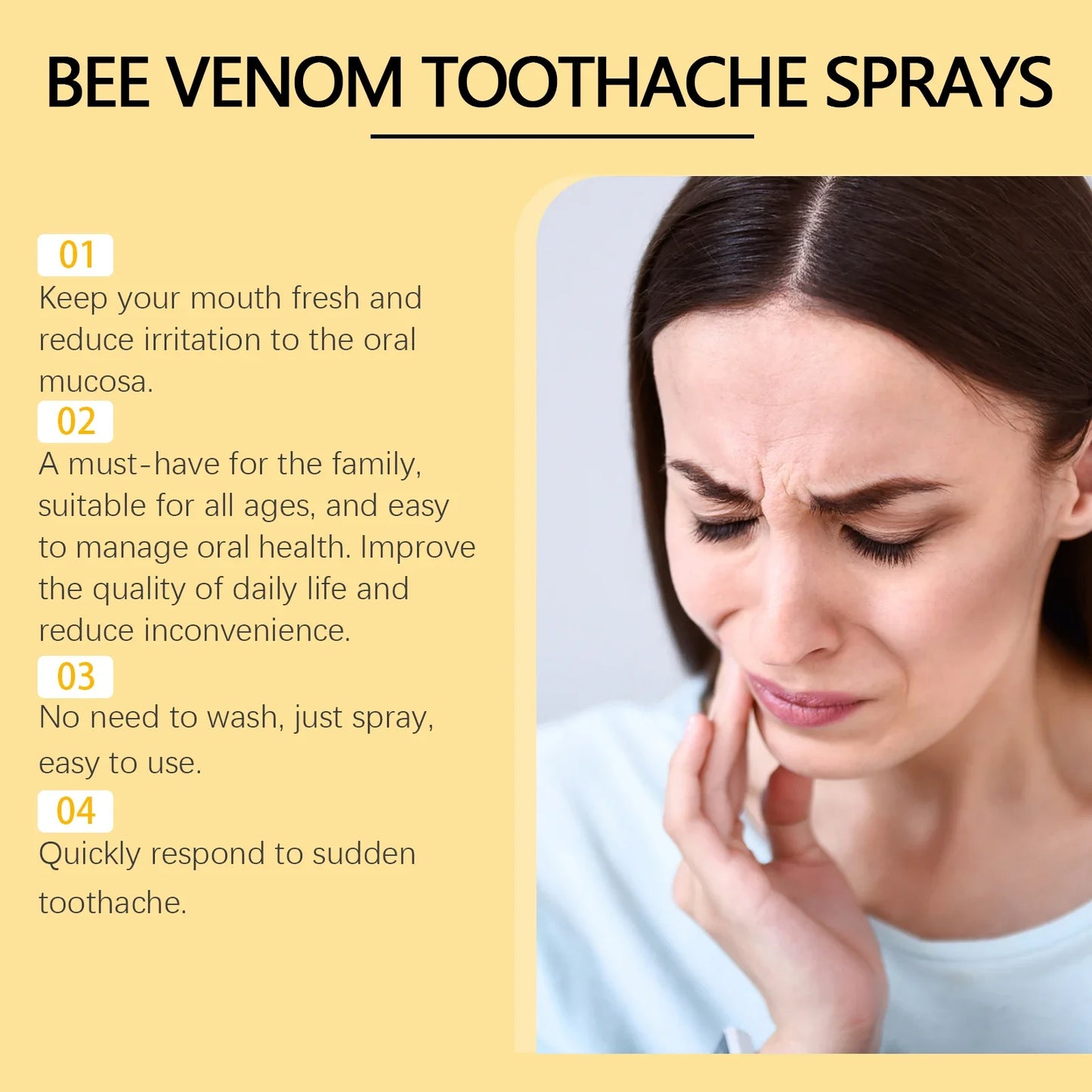 5 Pieces Herbal Oral Spray for Tooth Pain and Gum Care
