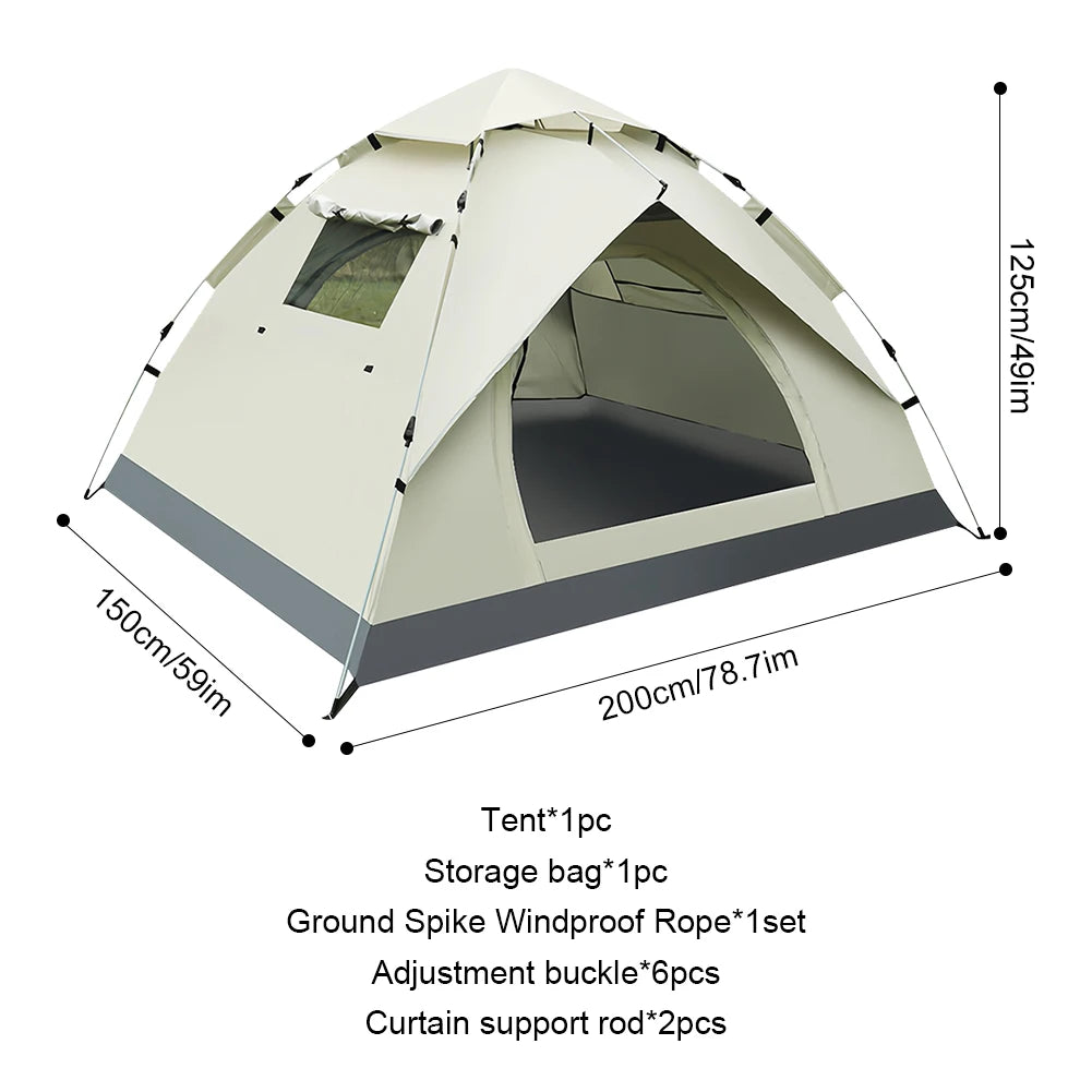 Lightweight Quick Open Waterproof Camping Tent with Sunshade