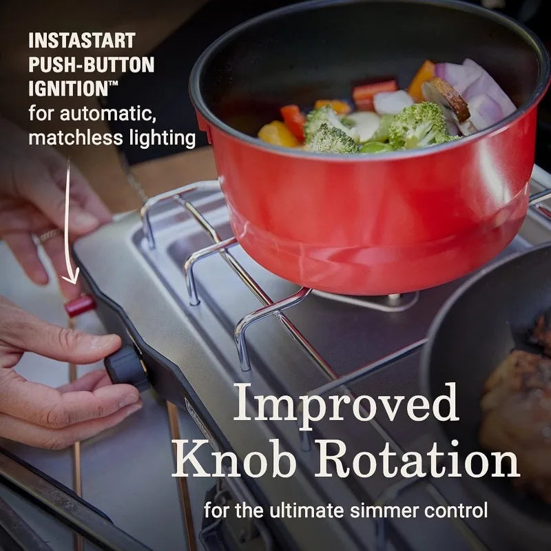 Coleman Triton+ 2-Burner Propane Camping Stove with InstaStart Ignition