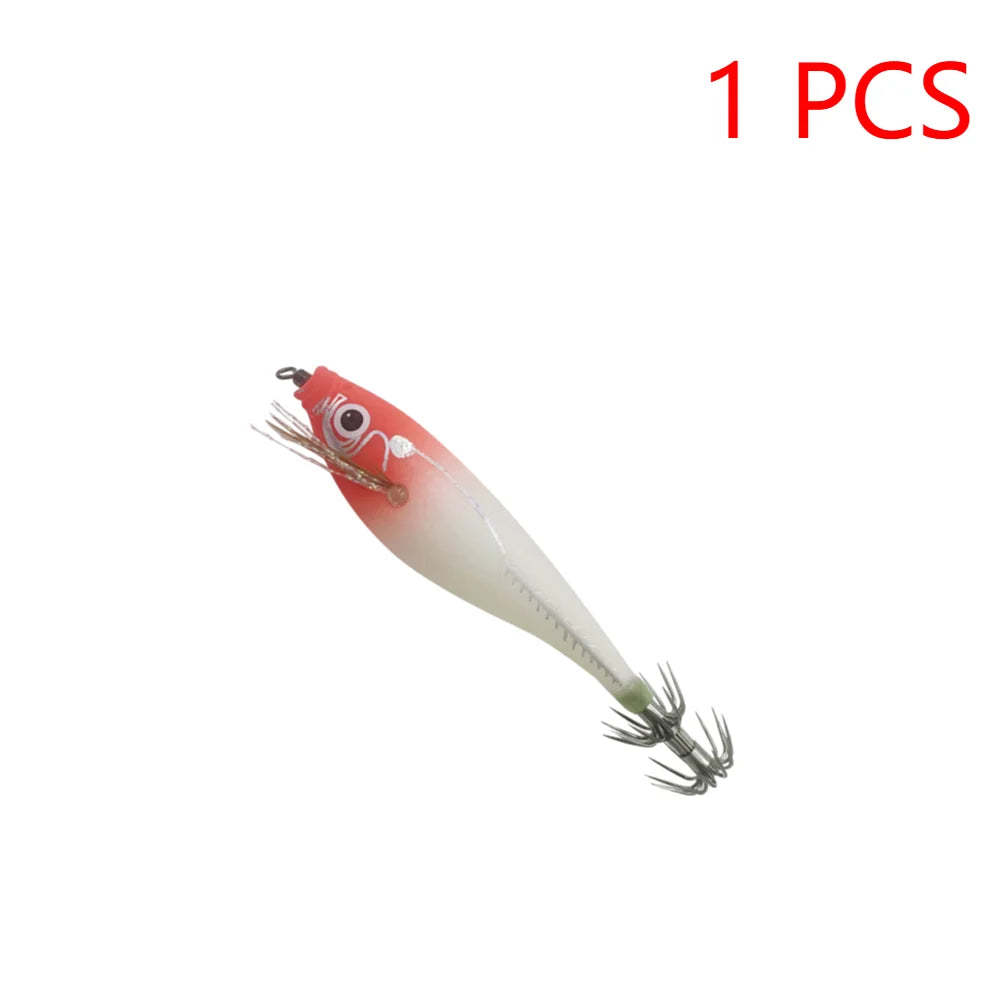 Fluorescent Fishing Lure 110mm 10.5g Glow in the Dark Jigging Bait w/Built-In Bead & Squid Hook Artificial Tackle 1–3 Pieces