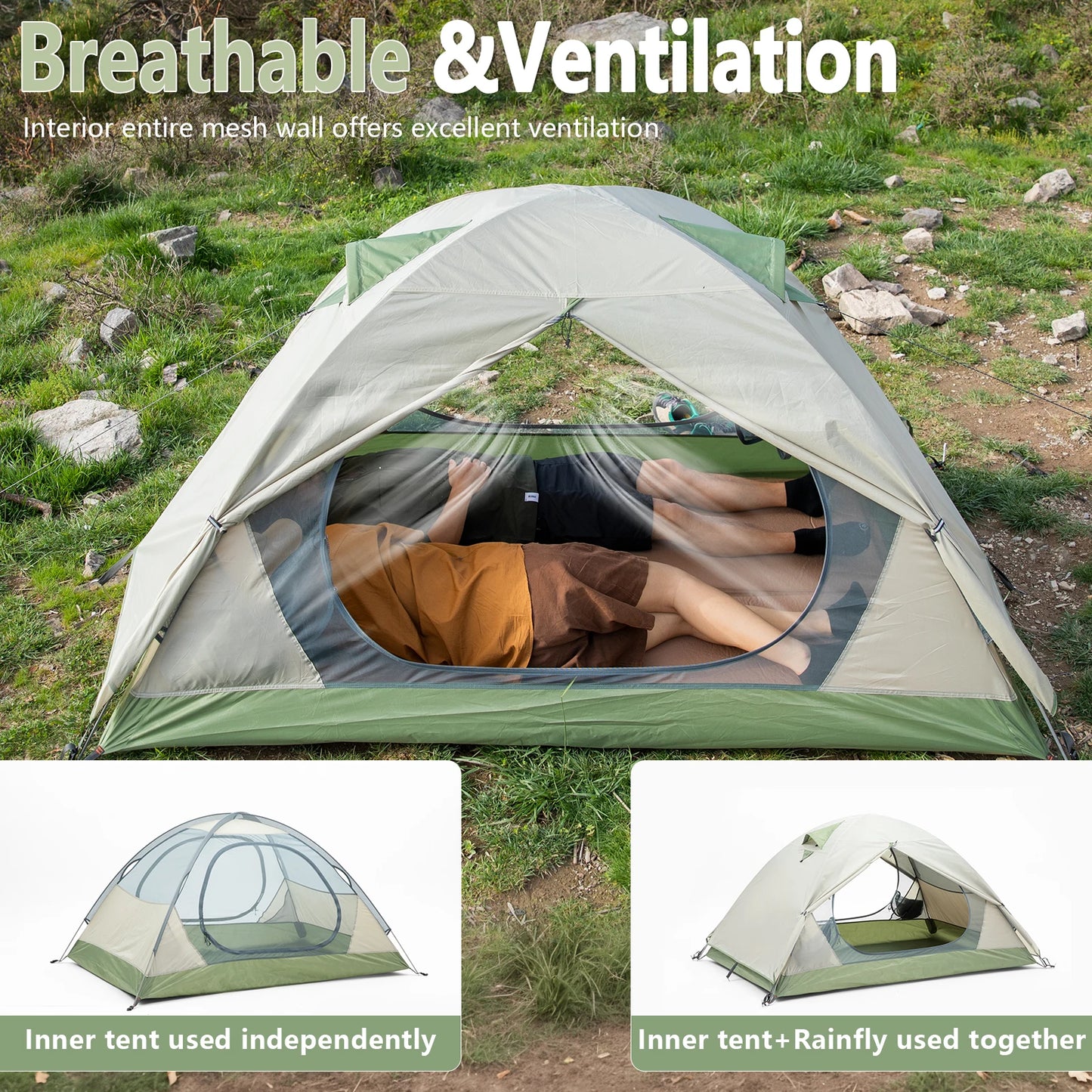 Ultralight 2 Person Camping Tent Double Layer Waterproof & Portable