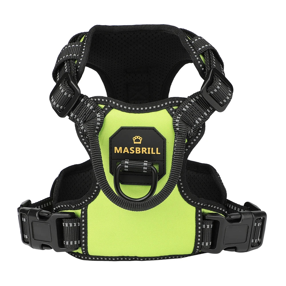 Reflective No Pull Dog Harness with Leash Hooks and Handle