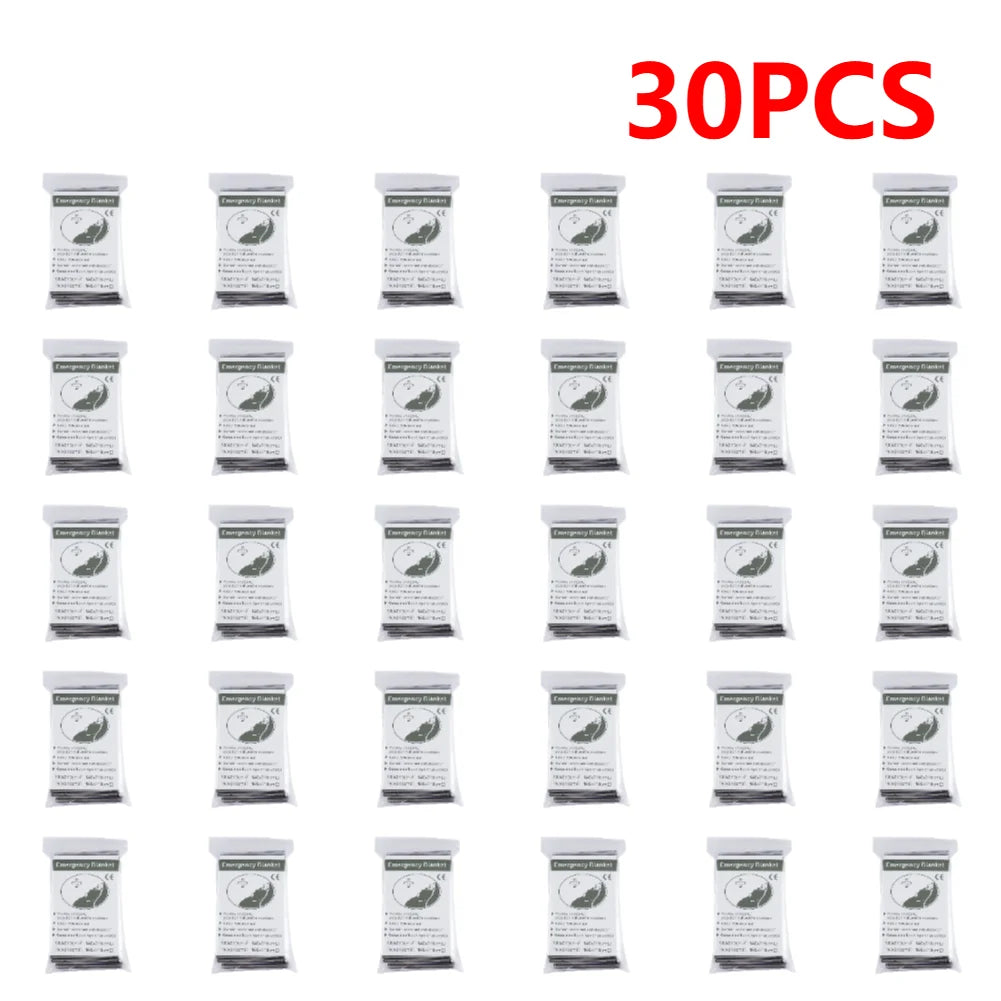 10 to 30 Pieces Emergency Foil Thermal Blanket Set
