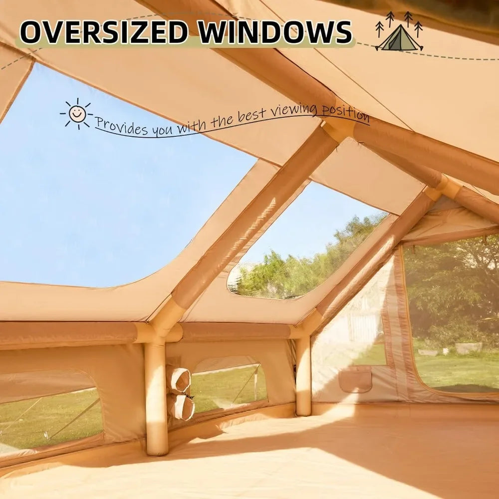Inflatable Glamping Tent with Stove Jack and Skylight