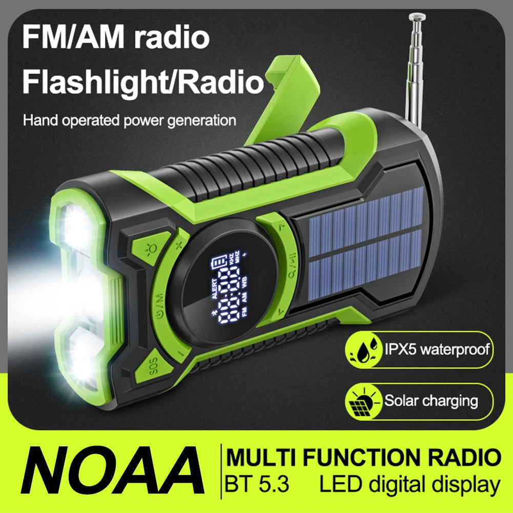 Solar Hand Crank Weather Radio with Power Bank