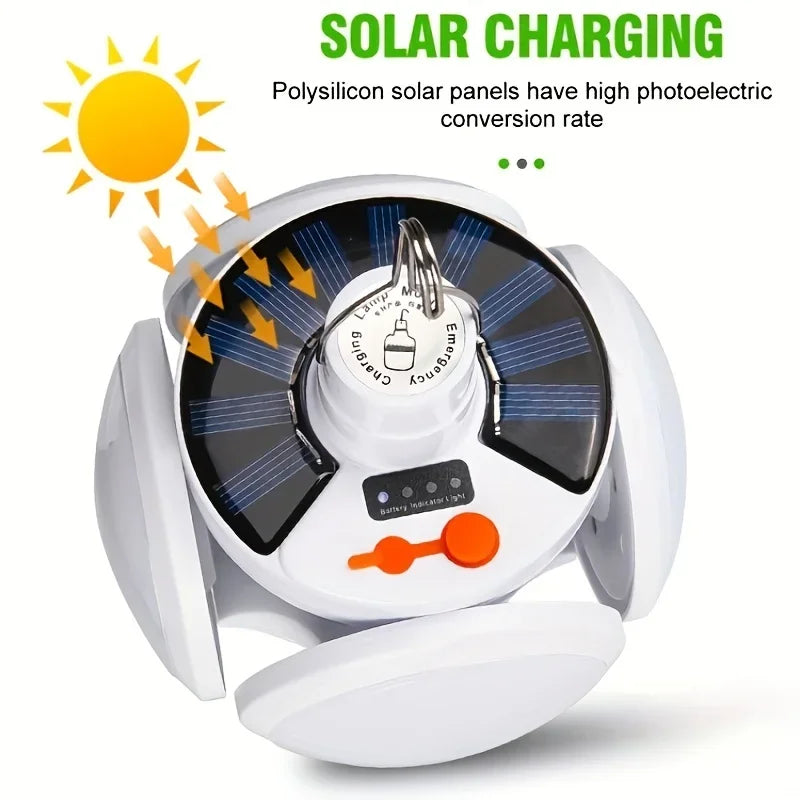 Rechargeable LED Solar Camping Bulb Flashlight