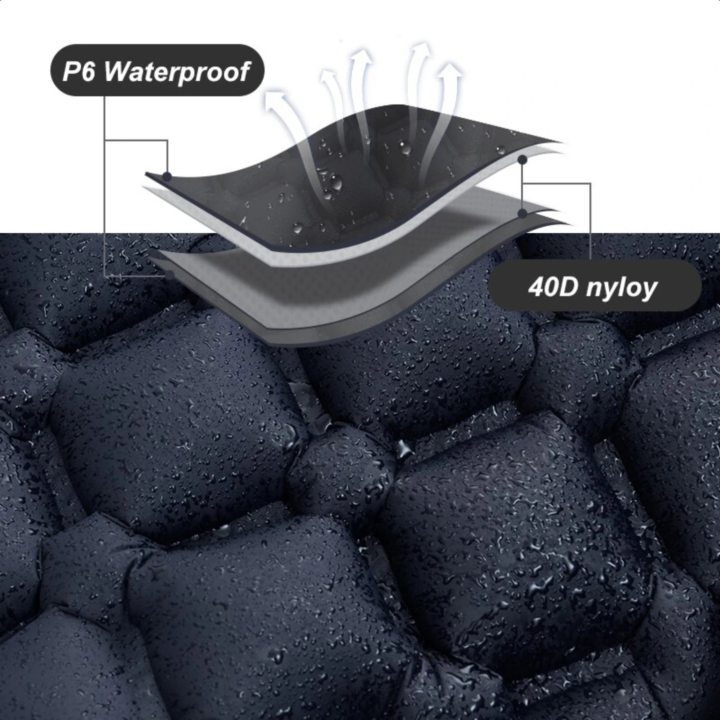 Ultralight Folding Inflatable Sleeping Pad with Pillows for Camping and Travel