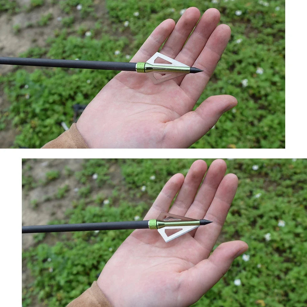 12Pcs 100 Grain Broadheads 3 Blades Tips for Arrows Bolts Archery Bow Outdoor Hunting Sport