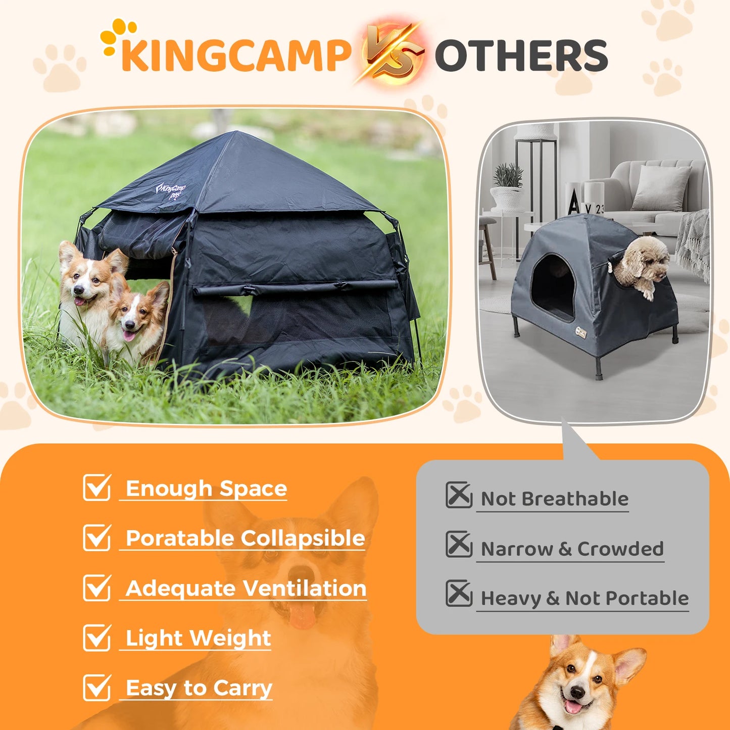Kingcamp Foldable Dog Tent Outdoor