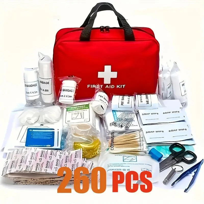 260 Piece First Aid Kit for Home Car Travel and Camping