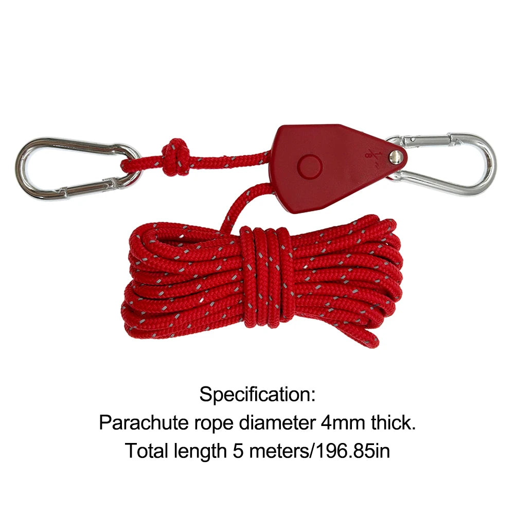 Reflective Parachute Cord 5M Tent Rope with Buckle