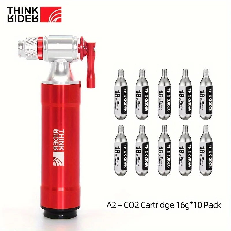 ThinkRider Mini CO2 Bike Pump Inflator with Presta and Schrader Adapter