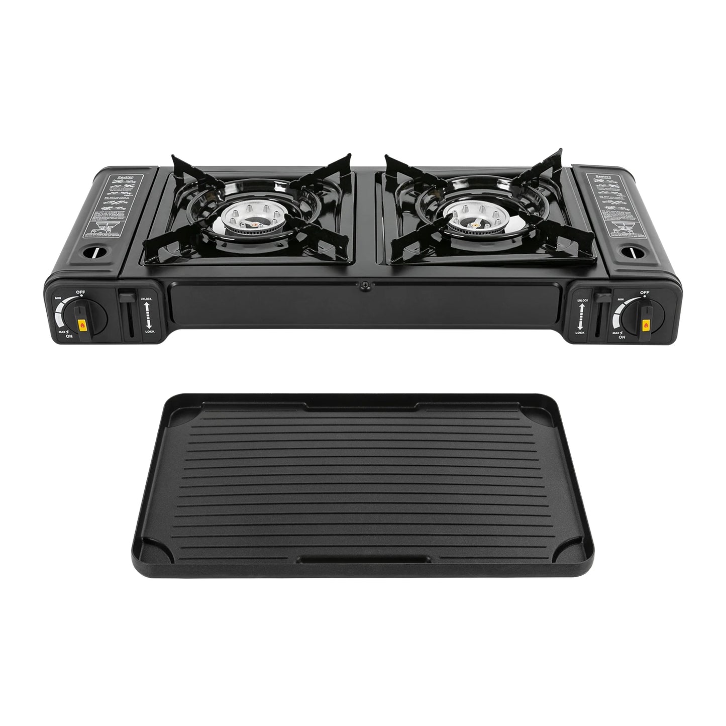Portable Double Burner Camping Stove Kit