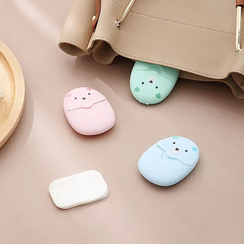 50 Pieces Portable Disposable Soap Sheets in Travel Case